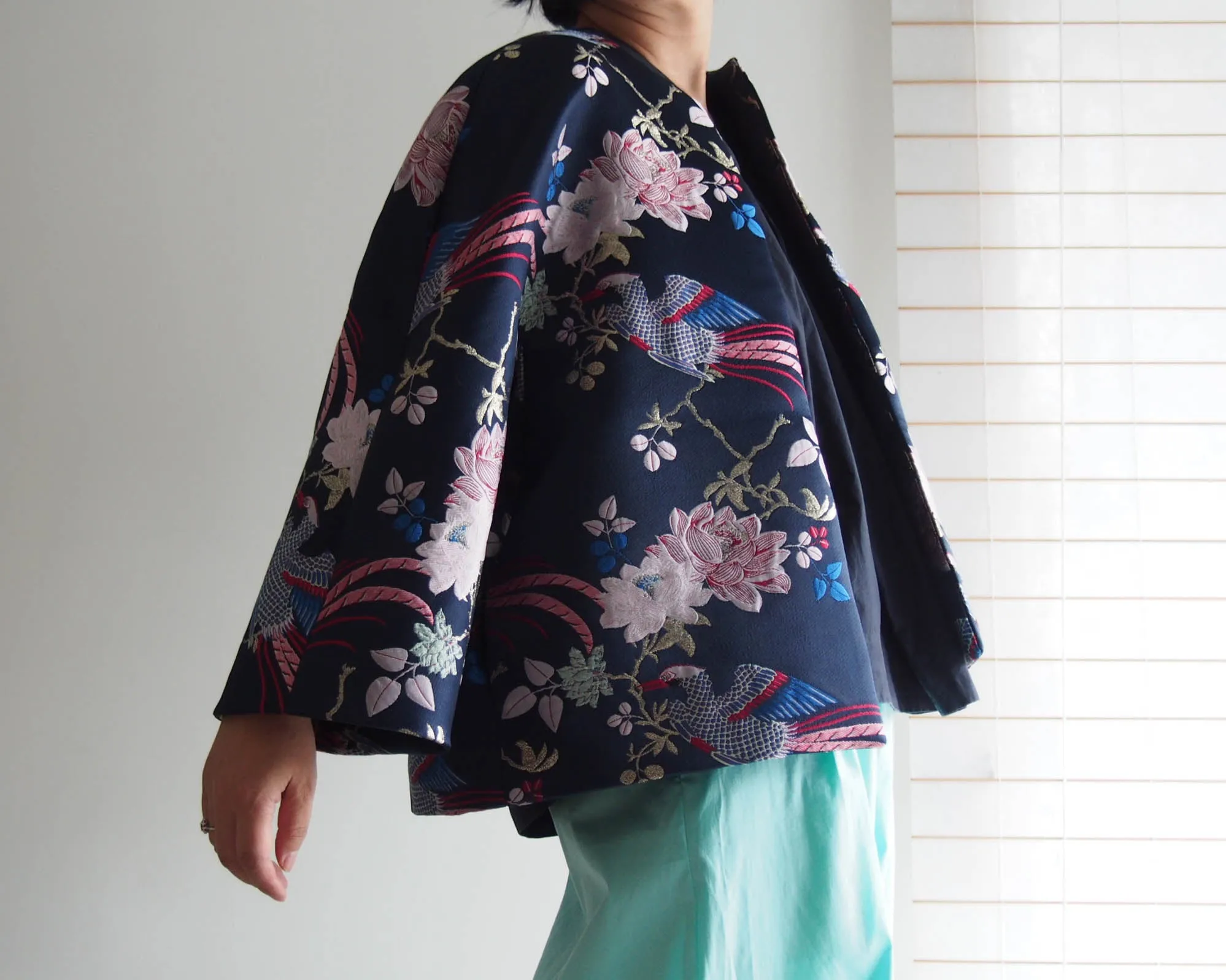 <RS18J07G-001> ORIENTAL BIRDS Woven Textile Jacket