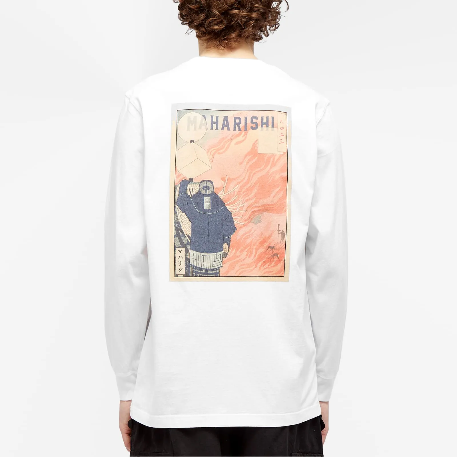 Maharishi Long Sleeve Firefighter Print T-shirt, white