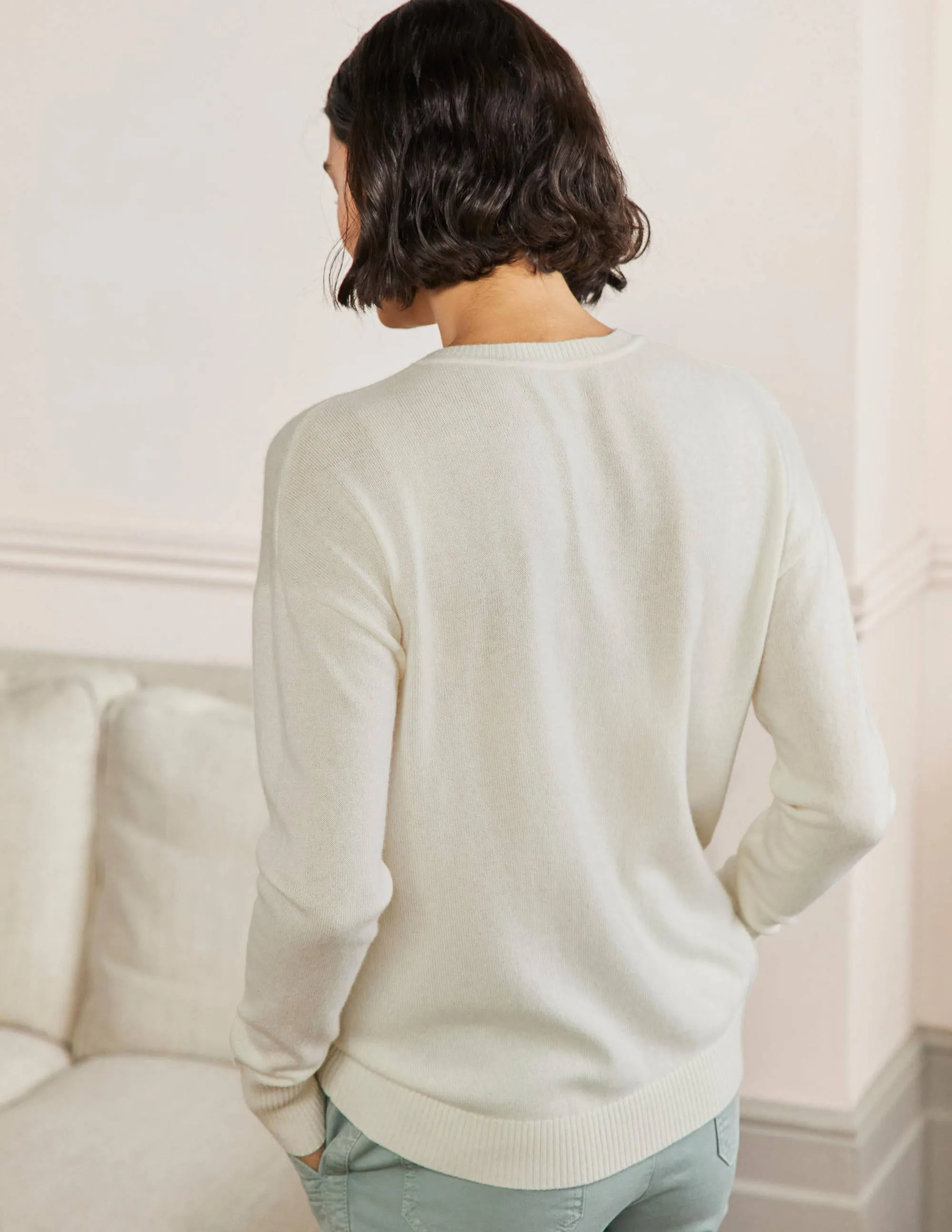 Margot Cashmere Jumper-Ivory, Strawberry