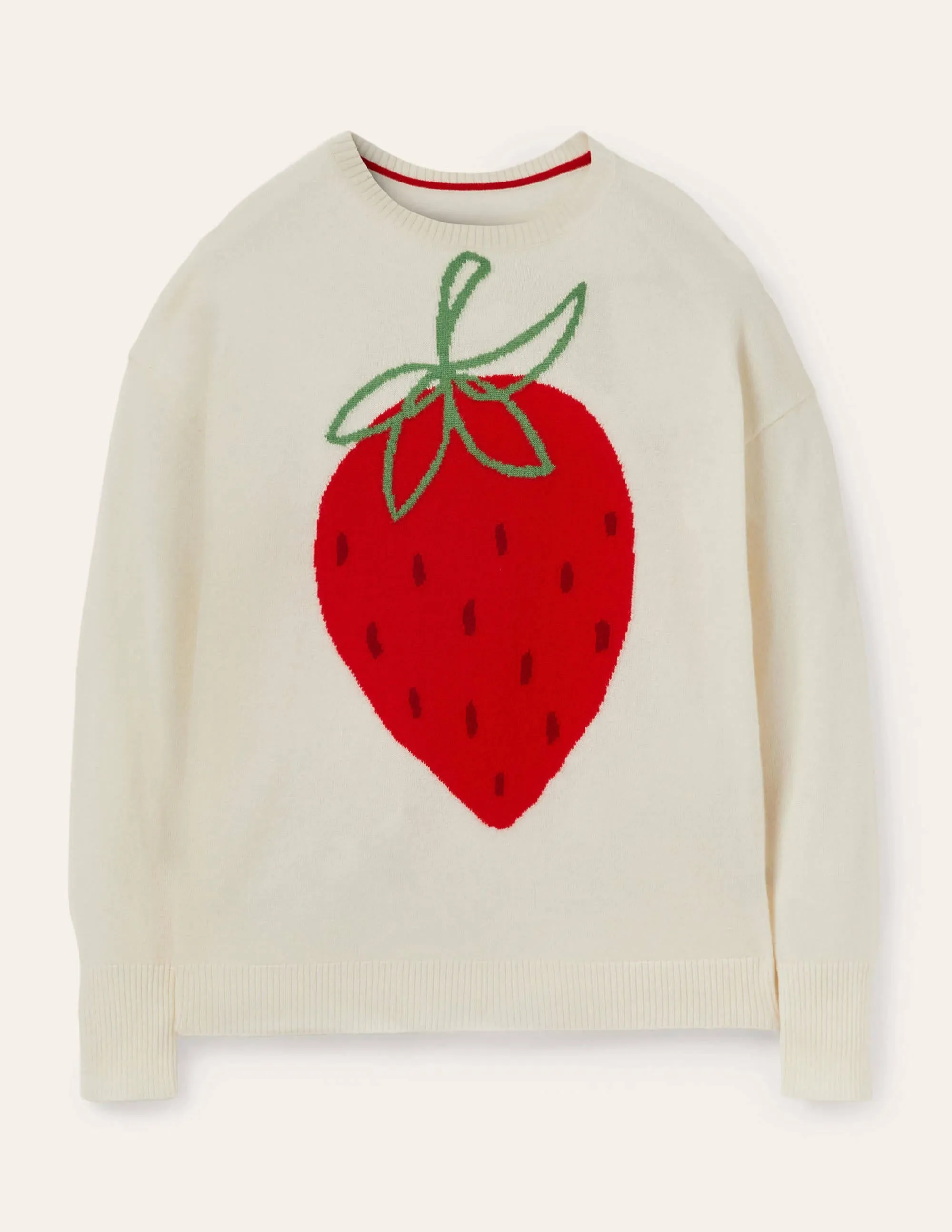 Margot Cashmere Jumper-Ivory, Strawberry