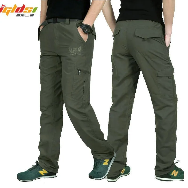 Men's Military Style Cargo Pants Men Summer Waterproof Breathable Male Trousers Joggers Army Pockets Casual Pants Plus Size 4XL