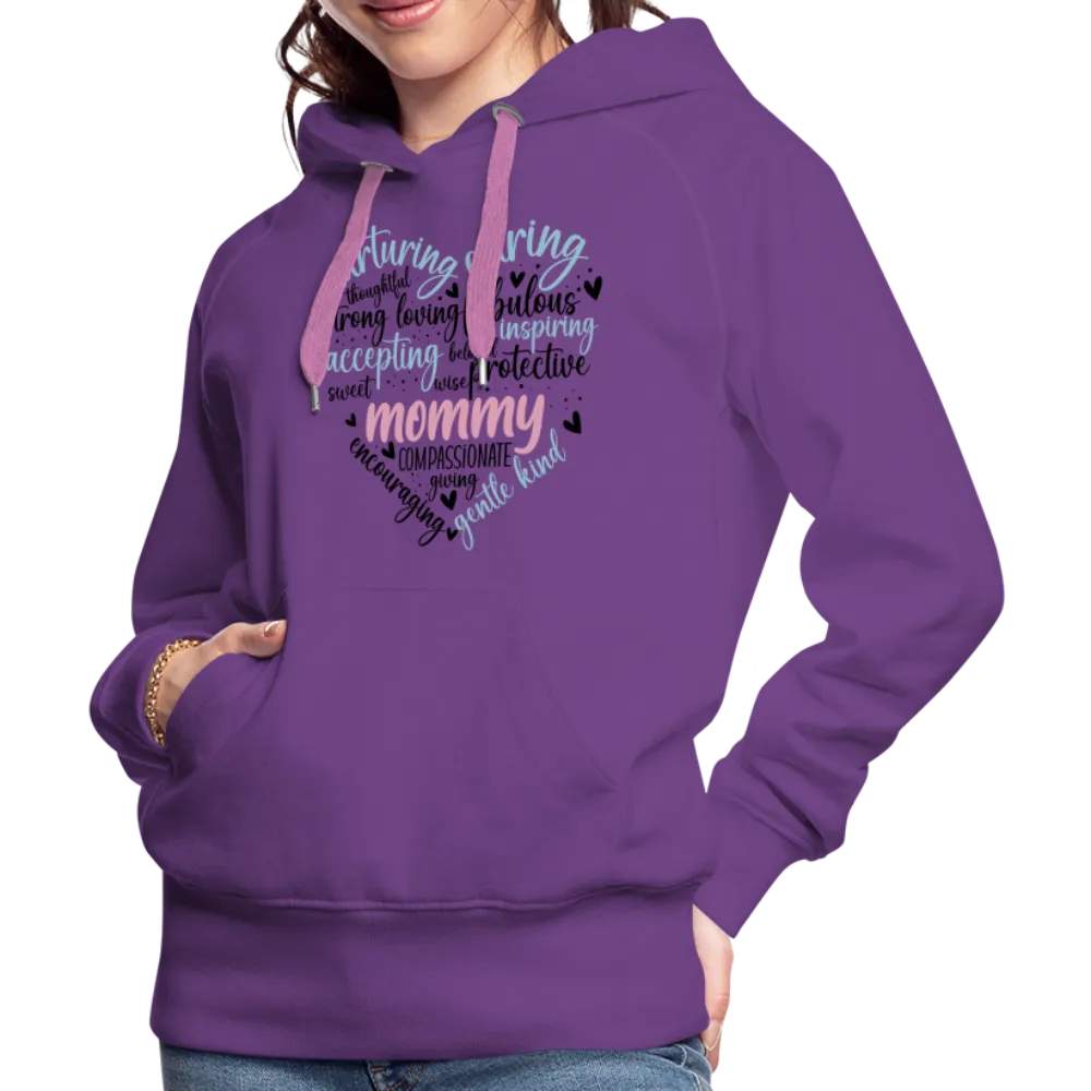 Mommy Heart Wordart Women’s Premium Hoodie