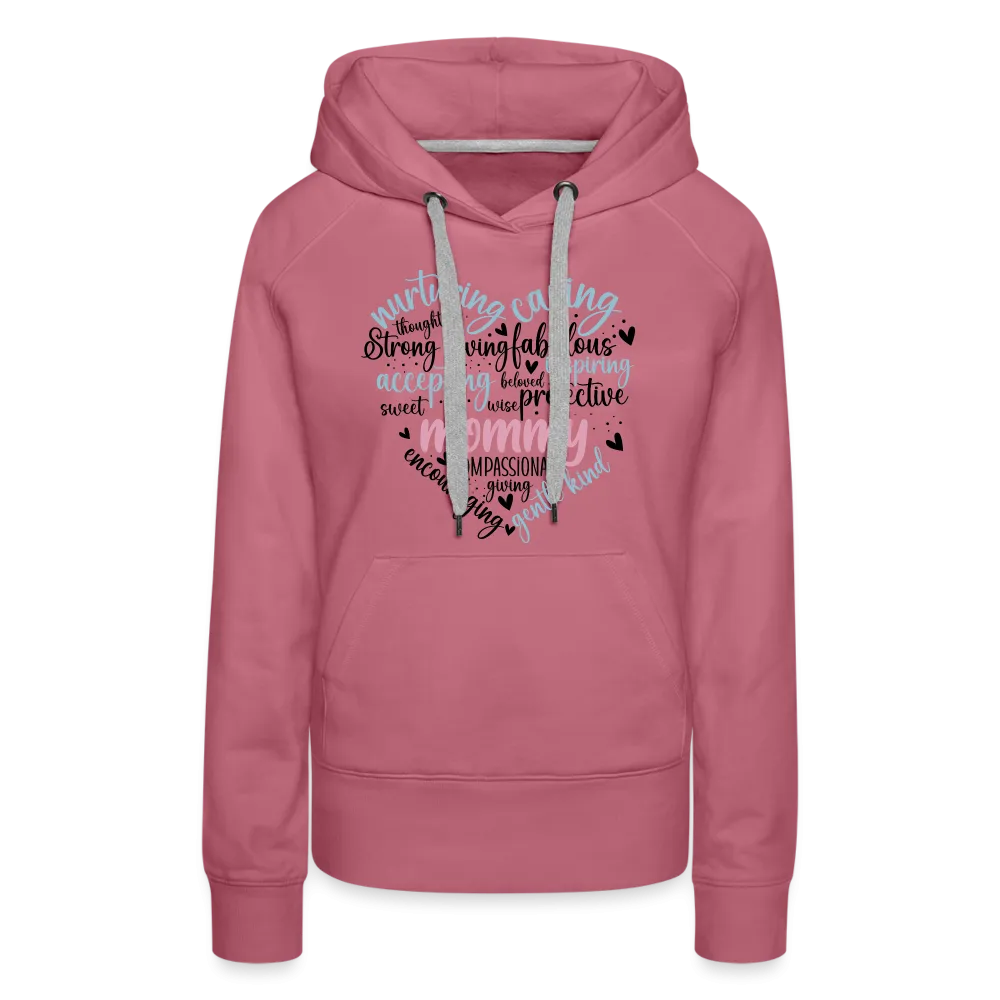 Mommy Heart Wordart Women’s Premium Hoodie