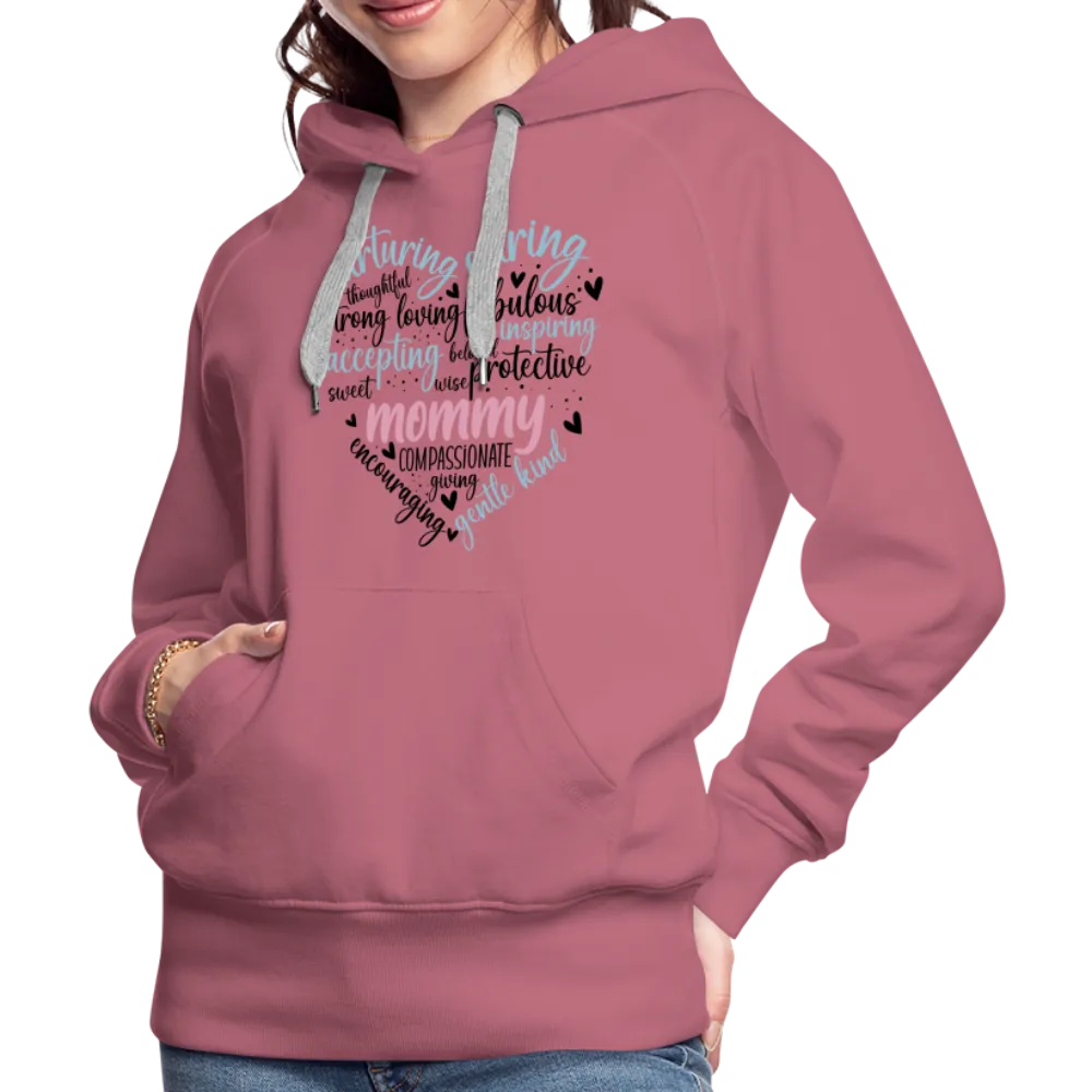 Mommy Heart Wordart Women’s Premium Hoodie