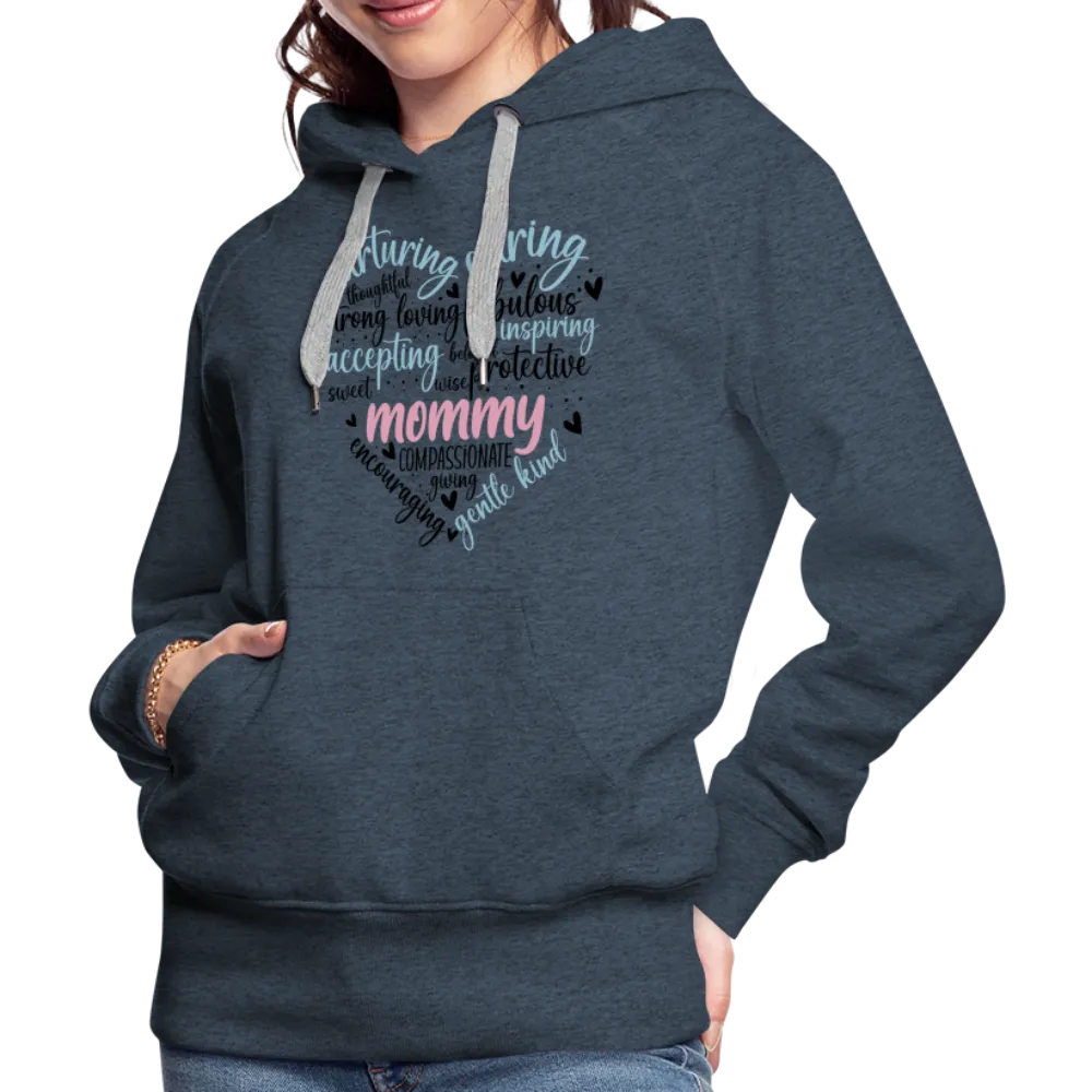 Mommy Heart Wordart Women’s Premium Hoodie