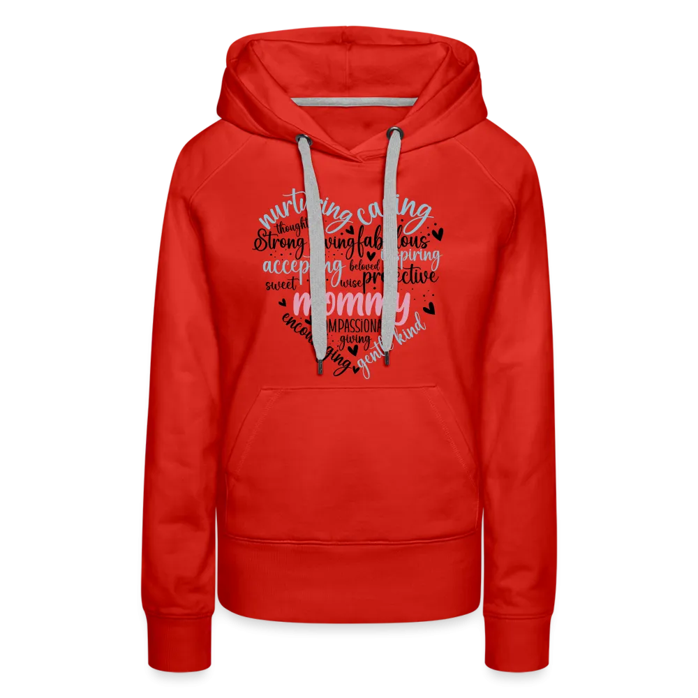 Mommy Heart Wordart Women’s Premium Hoodie