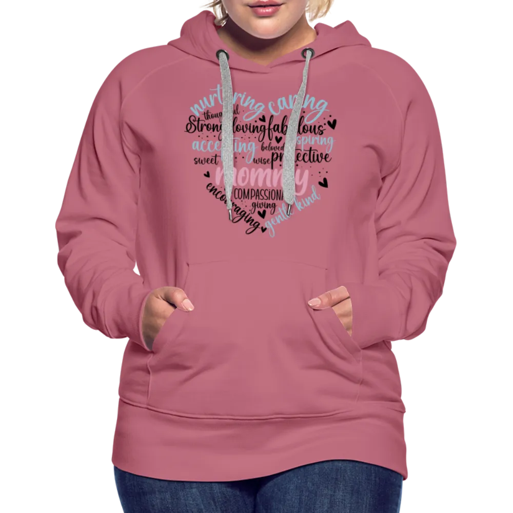 Mommy Heart Wordart Women’s Premium Hoodie