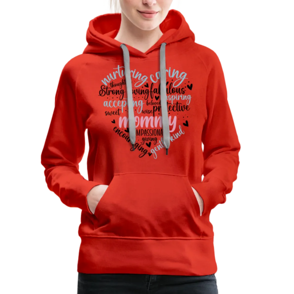 Mommy Heart Wordart Women’s Premium Hoodie