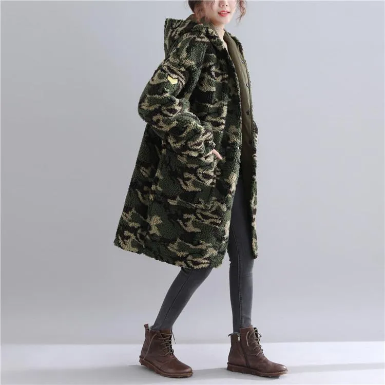 New army green parkas casual hooded jacket Fine pockets outwear