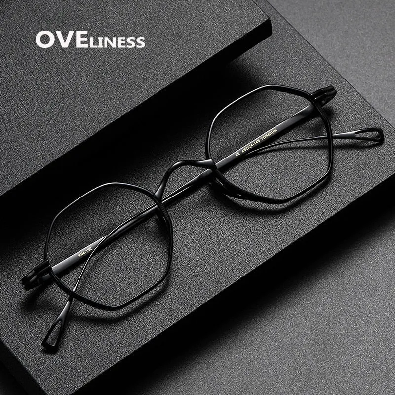 Oveliness Unisex Full Rim Irregular Round Titanium Eyeglasses Ol1y52