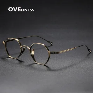 Oveliness Unisex Full Rim Irregular Round Titanium Eyeglasses Ol1y52