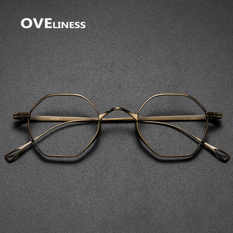 Oveliness Unisex Full Rim Irregular Round Titanium Eyeglasses Ol1y52