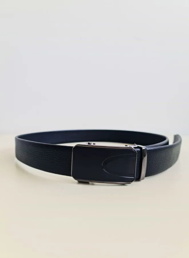 Premium Black Leather Strap Belt with Pin Buckle