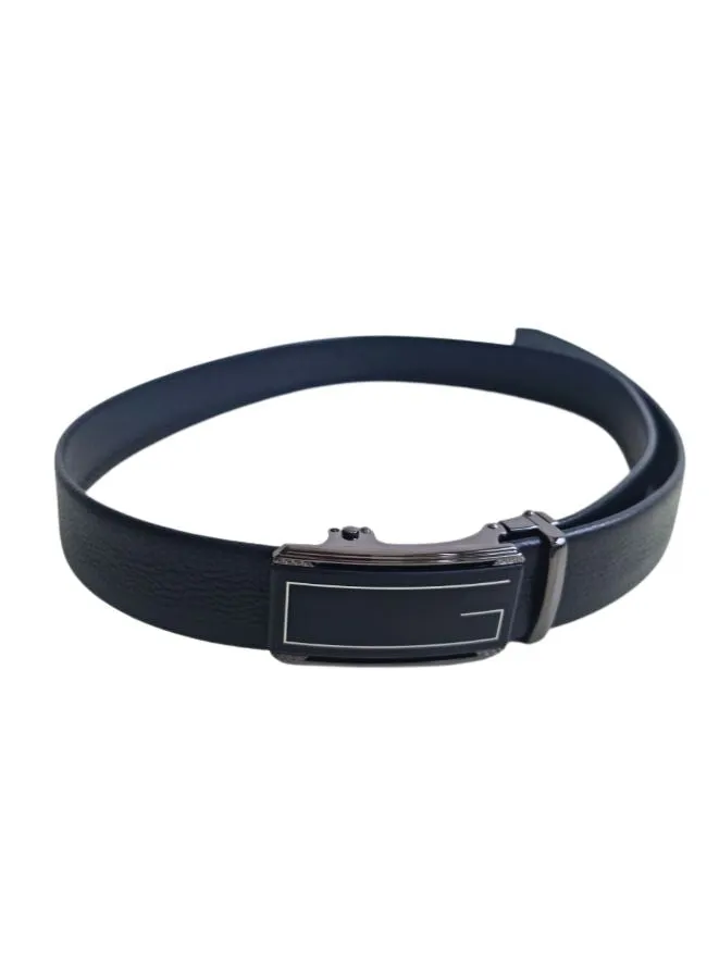 Premium Black Leather Strap Belt with Pin Buckle