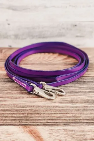 Purple Leather Split Reins