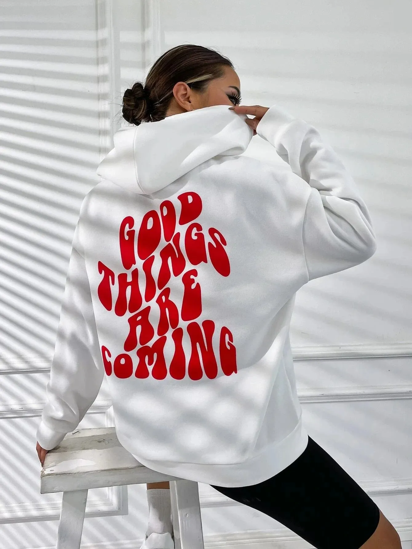 SXV  'Good Things Are Coming’ Printed Cool Aesthetic Sweatshirt Hoodie