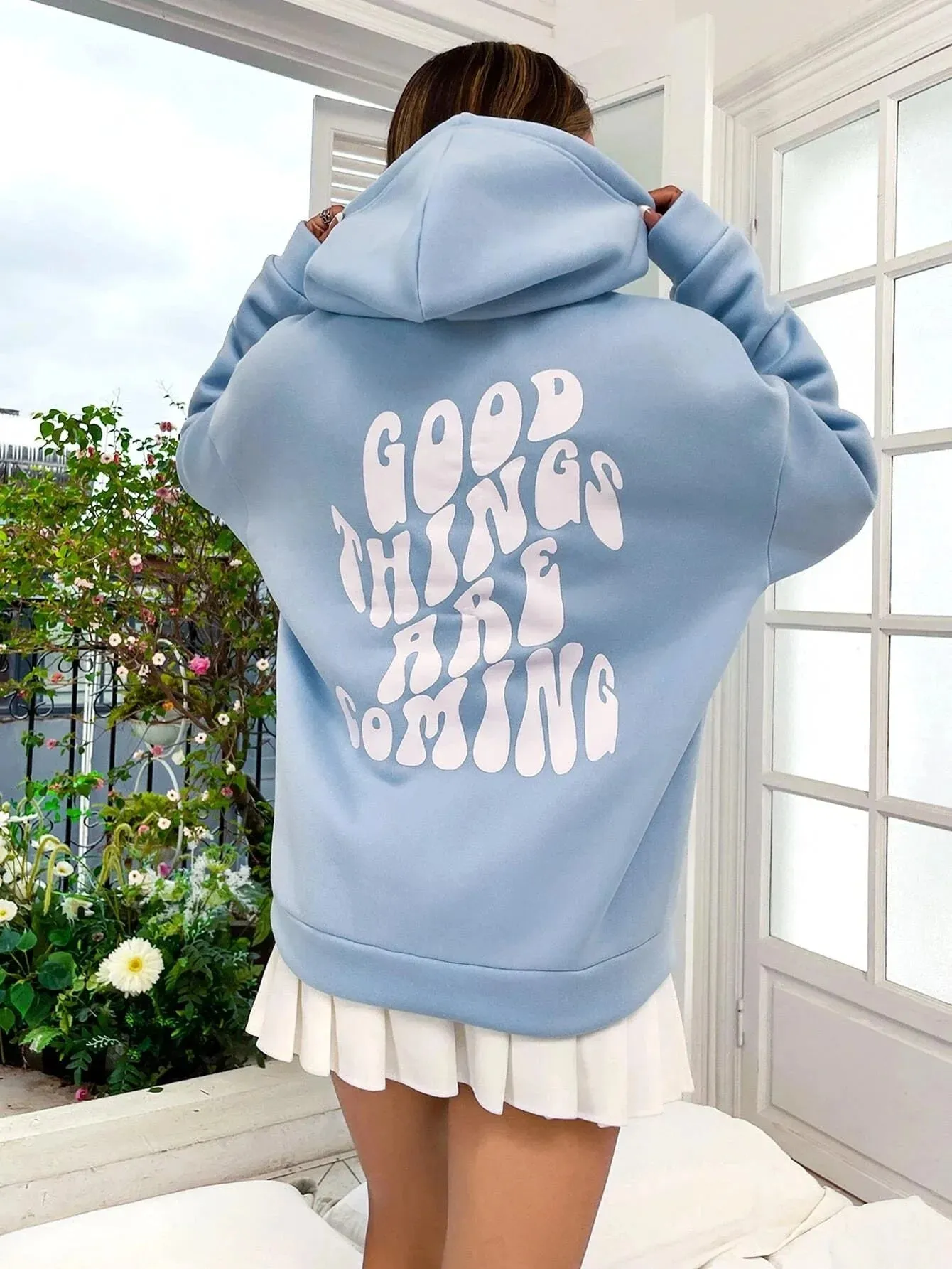 SXV  'Good Things Are Coming’ Printed Cool Aesthetic Sweatshirt Hoodie