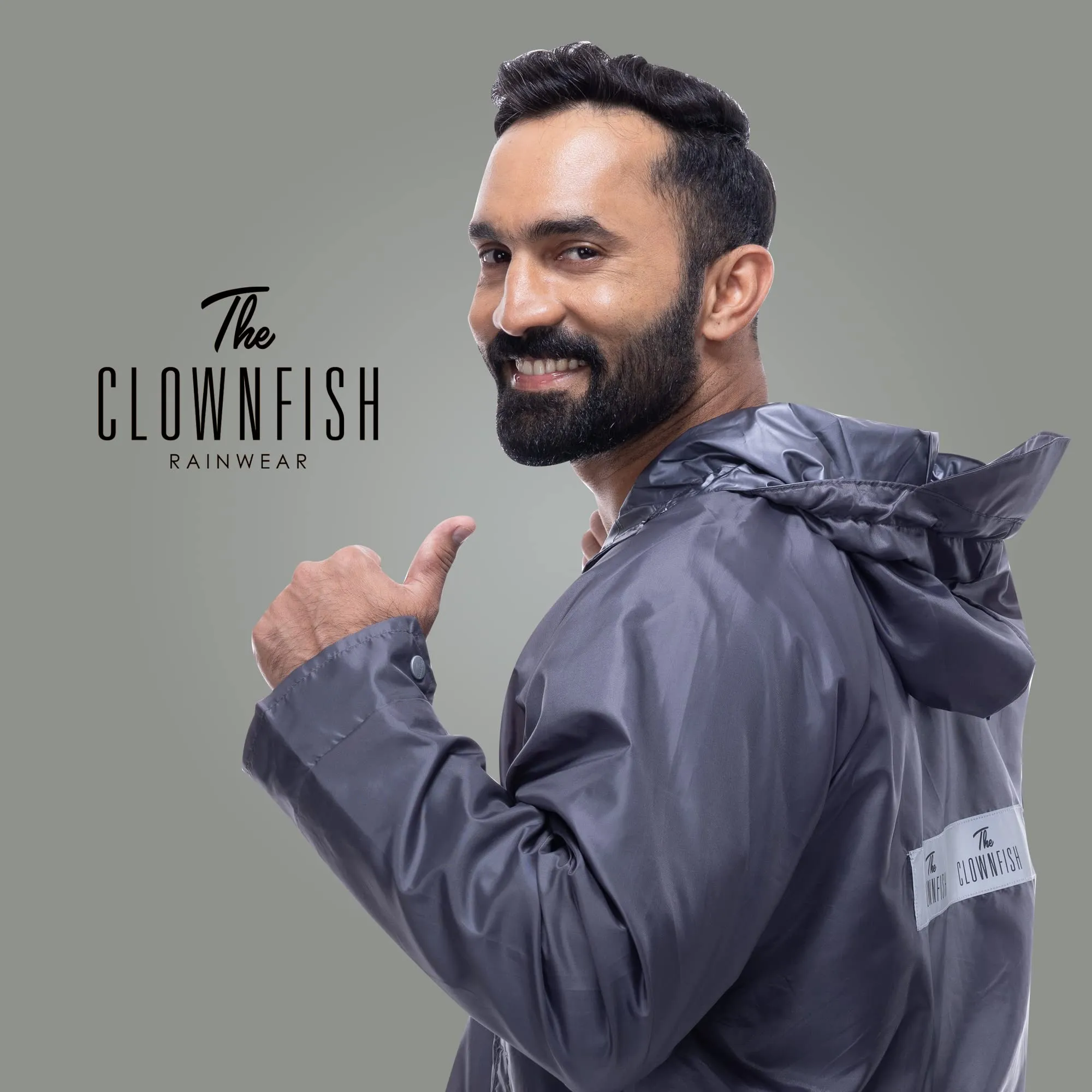 THE CLOWNFISH Rain Coat for Men Waterproof for Bike Raincoat for Men with Hood. Set of Top and Bottom. Classic Pro Series (Grey, XX-Large)