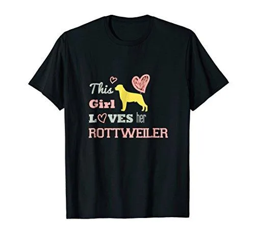 This Girl Loves Her Rottweiler Dog T-shirt Tee