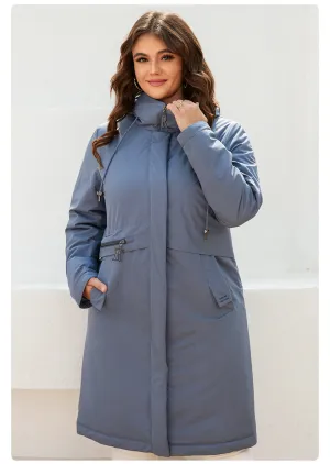 Windproof Warm Thin Cotton Woman's Parka Coat