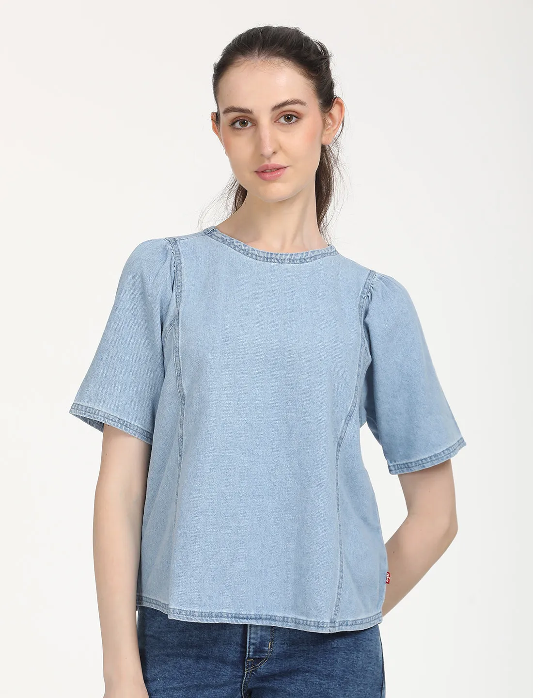 Women's Solid Blue Top