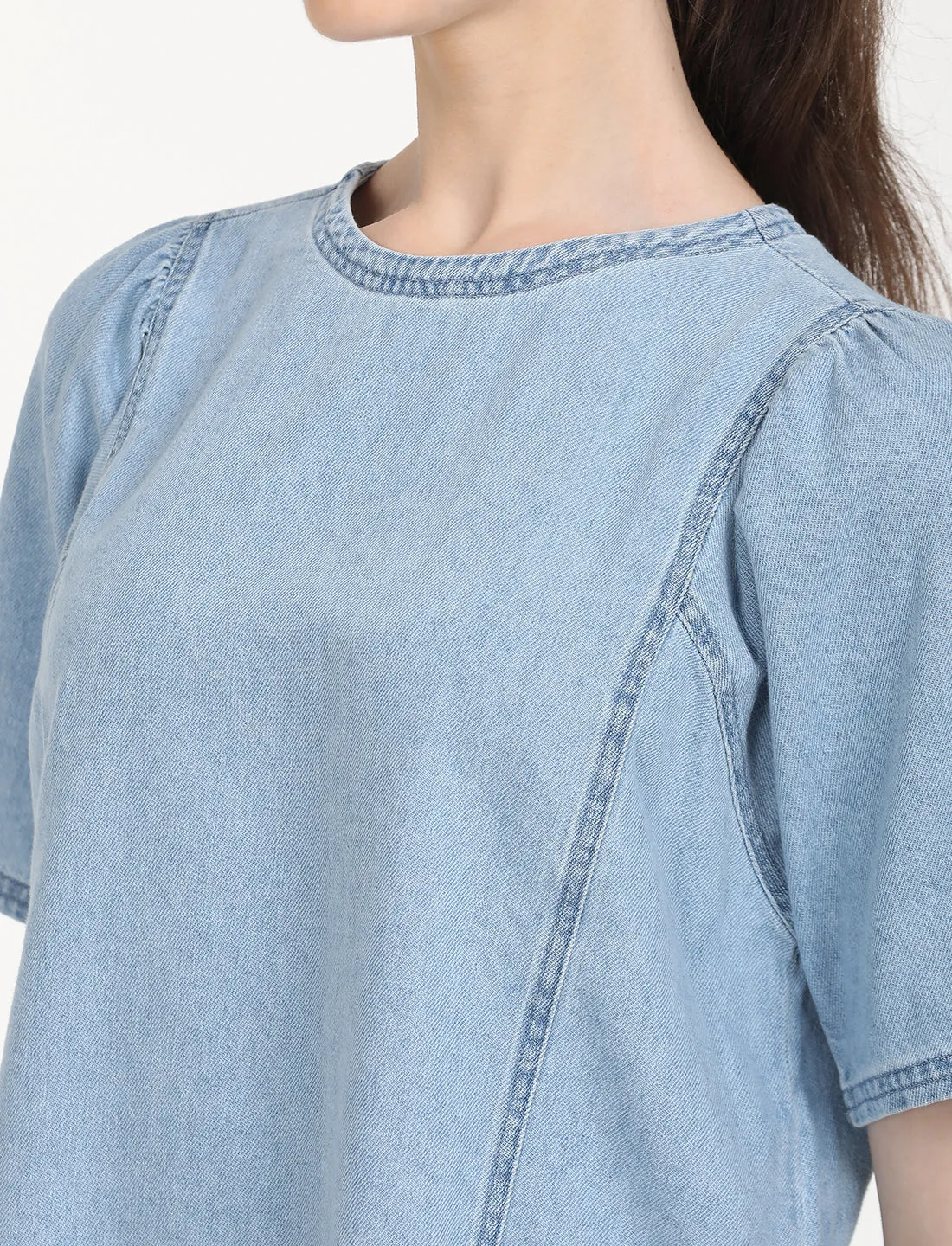 Women's Solid Blue Top