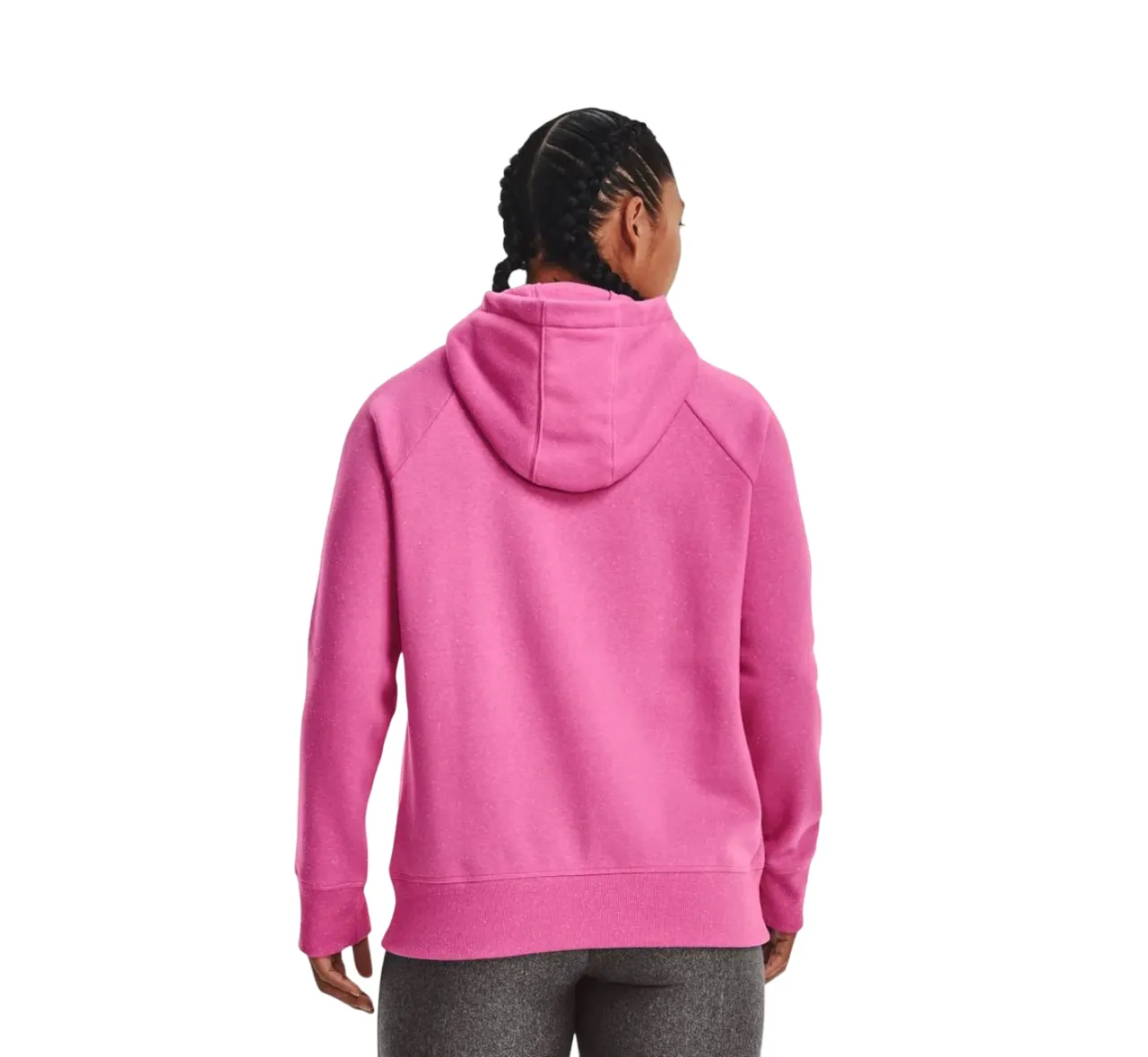 Womens Under Armour Rival Fleece Logo Pink Edge Hoodie