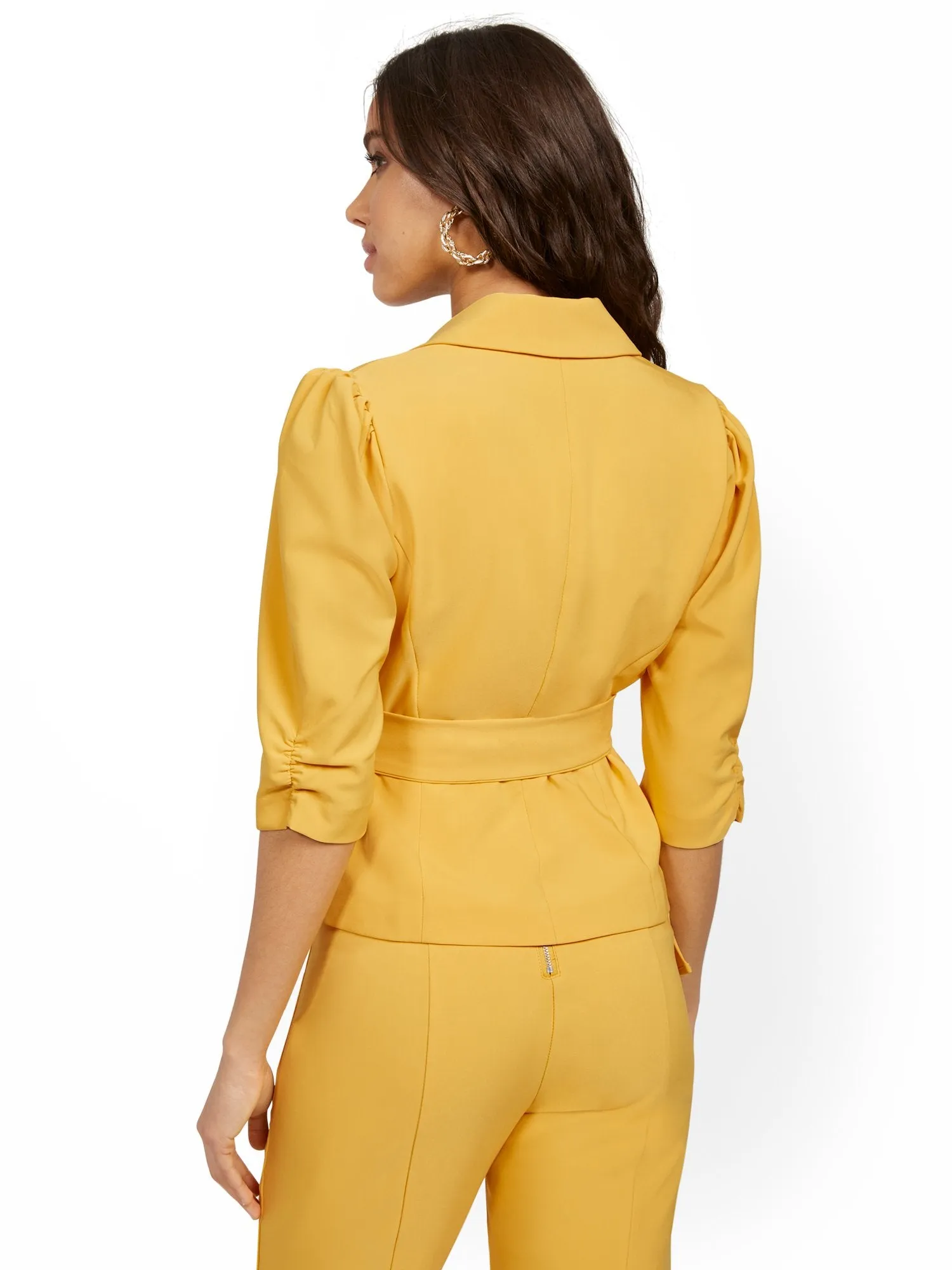 Yellow Puff-Sleeve Jacket - 7th Avenue